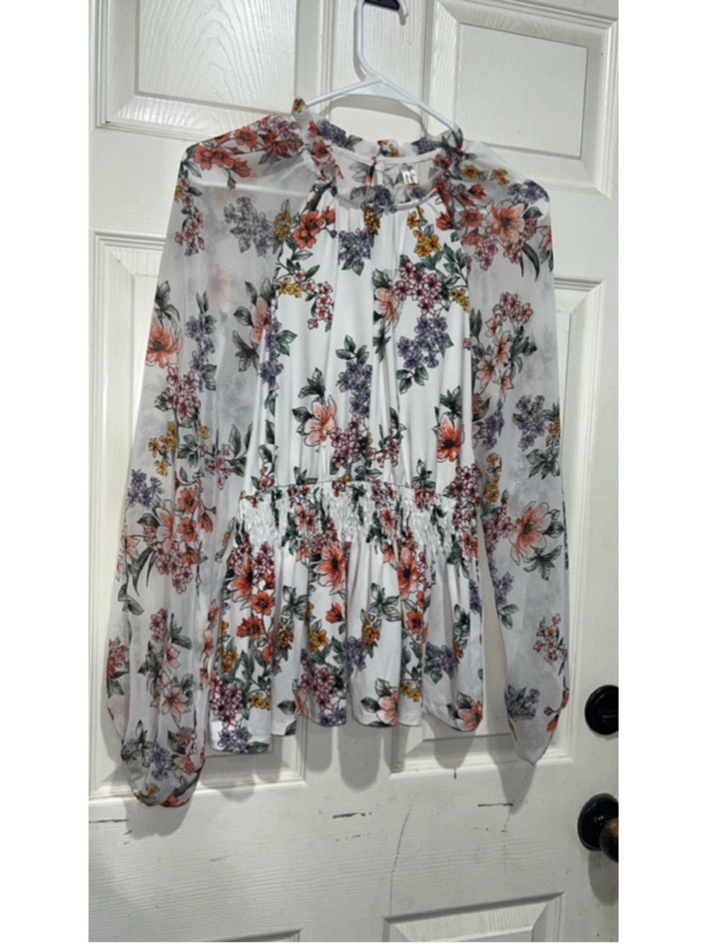 Women's Perception Concept White Floral Blouse M